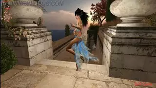 خيال السلطان: الراقصة الزرقاء تأخذ شرجًا قاسيًا مع فحول بي بي سي